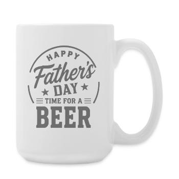 BONNE FÊTE DES PÈRES POUR UNE BIÈRE Papa Emblème - Grande tasse 440 ml - blanc - Droite