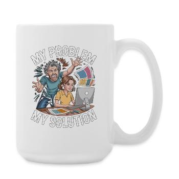 Designer d’impression, mon problème, ma maman de pictogrammes, papa. - Grande tasse 440 ml - blanc - Droite
