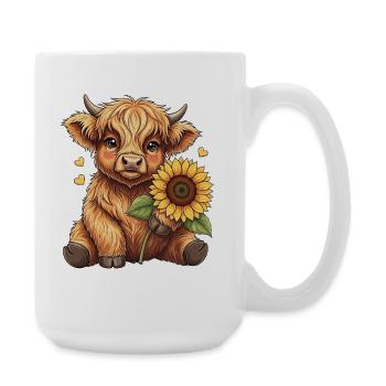 Highland Cow Sunflower - Large Mug 440 ml - white - Right