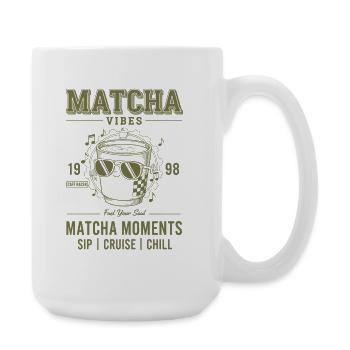 Matcha-Vibes, Matcha-Momente, Sip Cruise Chill Green - Große Tasse 440 ml - Weiß - Rechts