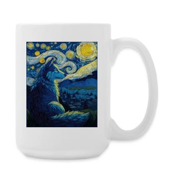 Wolf - Große Tasse 440 ml - Weiß - Rechts