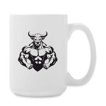Bulle Muskeln Stier - Große Tasse 440 ml - Weiß - Rechts