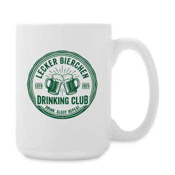 Lecker Bierchen Drinking Club Drink Sleep Repeat  - Große Tasse 440 ml - Weiß - Rechts