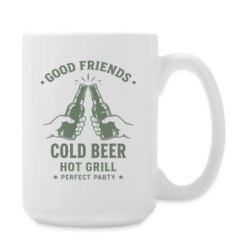 GOOD FRIENDS COLD BEER HOT GRILL Party - Large Mug 440 ml - white - Right