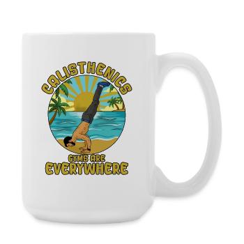Équilibre sur la plage de calisthénie - Grande tasse 440 ml - blanc - Droite