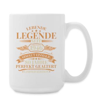 Baujahr 1946 Lebende Legende – 80. Geburtstag - Große Tasse 440 ml - Weiß - Rechts