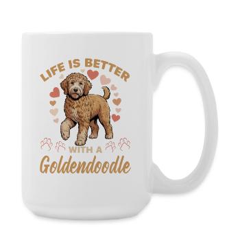 Goldendoodle Dog Breed - Large Mug 440 ml - white - Right