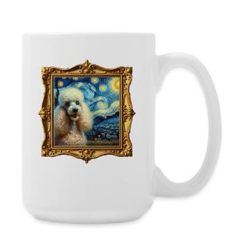 Nuit étoilée de caniche - Grande tasse 440 ml - blanc - Droite