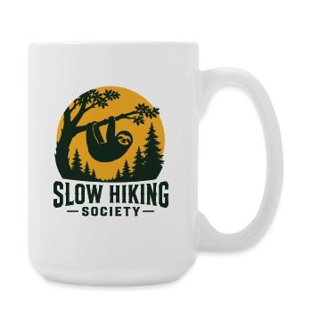 Slow Hiking Sloth  - Large Mug 440 ml - white - Right