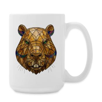 Vitraux Capybara Portrait en mosaïque - Grande tasse 440 ml - blanc - Droite