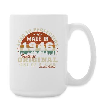 1946 Vintage Rétro Cadeau D'anniversaire - Grande tasse 440 ml - blanc - Droite