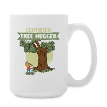 Ecologist Ecology Certified Tree Hugger - Large Mug 440 ml - white - Right