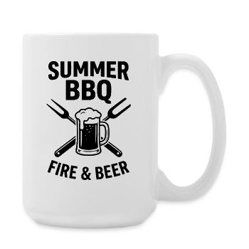 Tenue de barbecue d’été Fire and Beer Grillmeister - Grande tasse 440 ml - blanc - Droite