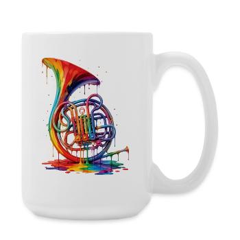 Cor français avec de la peinture qui goutte - Grande tasse 440 ml - blanc - Droite