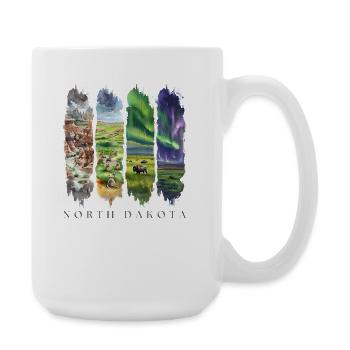 North Dakota Travel Badlands & Peace Garden State - Large Mug 440 ml - white - Right