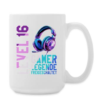 16. Geburtstag Junge Mädchen Gaming Level 16 Jahre - Große Tasse 440 ml - Weiß - Rechts