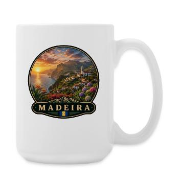 Madeira Portugal Urlaub Insel ewiger Frühling - Große Tasse 440 ml - Weiß - Rechts