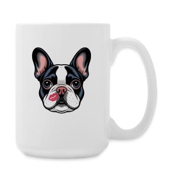 Bouledogue français Embrasse Chien Amour - Grande tasse 440 ml - blanc - Droite