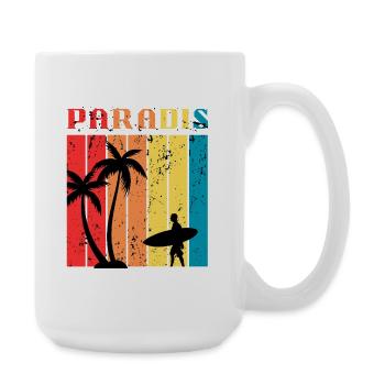 Paradise Surf été | Surf & Beach Retro Vintage - Grande tasse 440 ml - blanc - Droite
