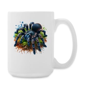 Schwarze Vogelspinne Geschenk - Große Tasse 440 ml - Weiß - Rechts