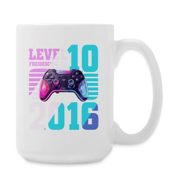10. Geburtstag Junge Mädchen 2016 Gaming Level 10 - Große Tasse 440 ml - Weiß - Rechts
