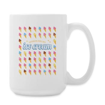 Glace en cornet style gaufre vintage - Grande tasse 440 ml - blanc - Droite