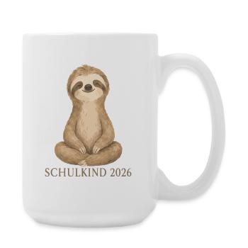Schulkind 2026 Faultier Shirt - Große Tasse 440 ml - Weiß - Rechts