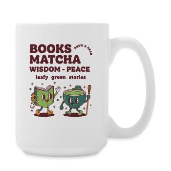 Books Matcha Wisdom Peace Leafy Green Stories - Large Mug 440 ml - white - Right