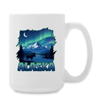Alaska Lights Aurora Borealis Viewing Alaskan - Large Mug 440 ml - white - Right