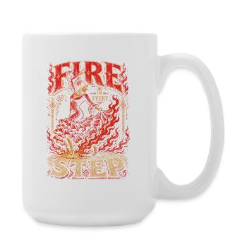 Flamenco Fire In Every Step - Große Tasse 440 ml - Weiß - Rechts