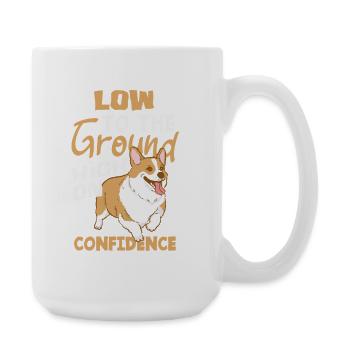 Pattes courtes, silhouette haute, corgi - Grande tasse 440 ml - blanc - Droite