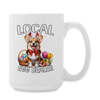 Local Egg Dealer Corgi - Large Mug 440 ml - white - Right