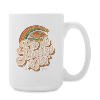 Rio 2026 Retro-Logo - Große Tasse 440 ml - Weiß - Rechts