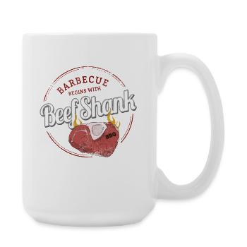 Beef Shank Barbecue Beef Knuckle Vintage BBQ Design - Large Mug 440 ml - white - Right