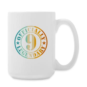 9th Birthday Boy Girl Official Legend 9 - Large Mug 440 ml - white - Right