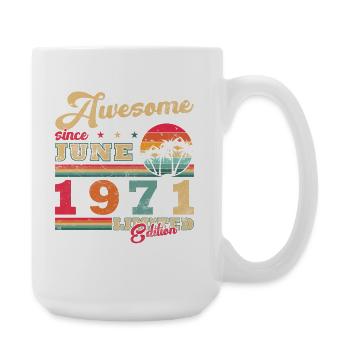 Cadeau du 55e anniversaire Millésime juin 1971 - Grande tasse 440 ml - blanc - Droite
