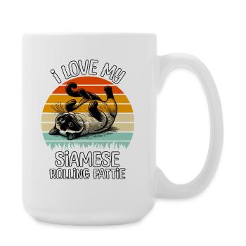 Funny Siamese Cat - Large Mug 440 ml - white - Right