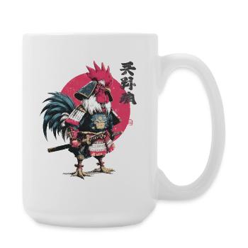 Armure samouraï coq - Grande tasse 440 ml - blanc - Droite