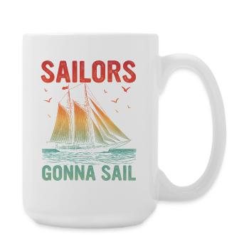 Marins qui passent au poste de Sailor Sailor Sail Captain - Grande tasse 440 ml - blanc - Droite