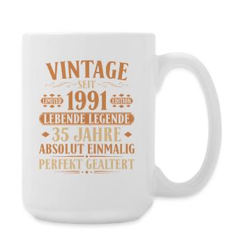 1991 Jahrgang Geburtstag 35 Jahre - Große Tasse 440 ml - Weiß - Rechts