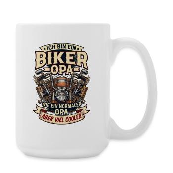 Biker Opa Motorrad Lustiger Spruch Vintage - Große Tasse 440 ml - Weiß - Rechts