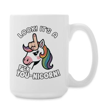 Licorne Licorne coquine qui dit « Va te faire foutre » - Grande tasse 440 ml - blanc - Droite