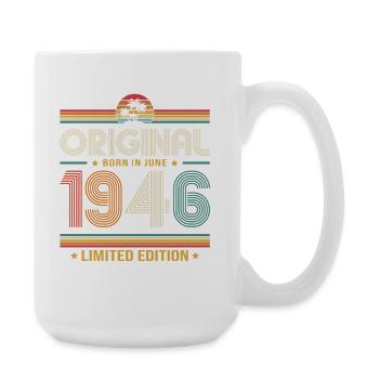 80th Birthday Gift Vintage June Vintage 1946 - Large Mug 440 ml - white - Right