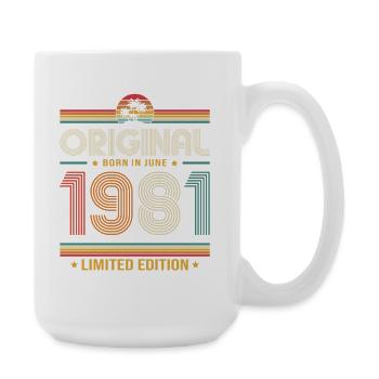 Cadeau du 45e anniversaire Millésime Juin Millésime 1981 - Grande tasse 440 ml - blanc - Droite