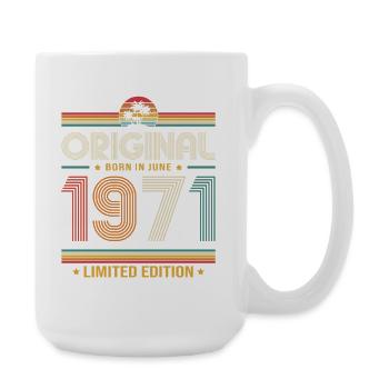 Cadeau du 55e anniversaire Millésime juin 1971 - Grande tasse 440 ml - blanc - Droite