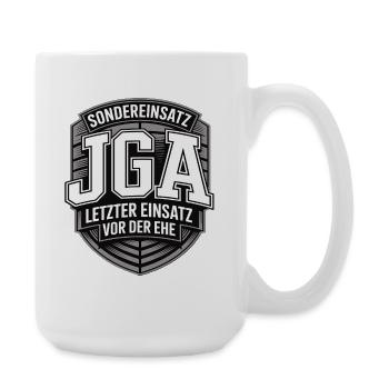 JGA Sondereinsatz Letzter Einsatz Ehe - Große Tasse 440 ml - Weiß - Rechts