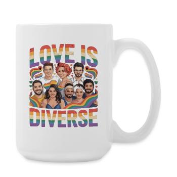 Love Is Diverse Pride Rainbow - Large Mug 440 ml - white - Right