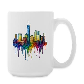 New York City New York Dripping Art - Large Mug 440 ml - white - Right