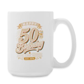 Design rétro pour le 50e anniversaire vintage - Grande tasse 440 ml - blanc - Droite