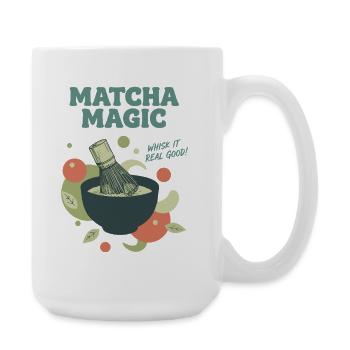 Matcha Magic Schlag es richtig gut, grüner Tee Matcha - Große Tasse 440 ml - Weiß - Rechts